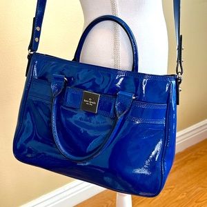 Kate Spade Royal Blue Primrose Hill Goldie Patent Leather Satchel